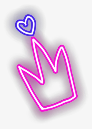 Ftestickers Crown Heart Love Neon Pink - Love #1894064