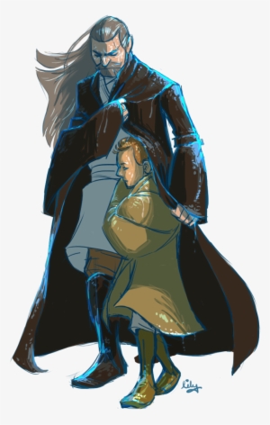 Qui Gon Jinn And Obi Wan Kenobi - Qui Gon Jinn Obi Wan Kenobi Fanart #1894336