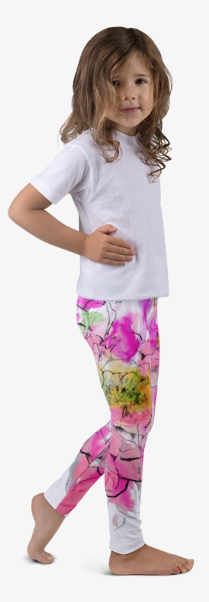 Watercolor Peony Kid's Leggings - Leggings #1896931