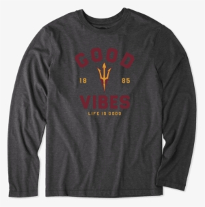 Men's Arizona State Good Vibes Arc Long Sleeve Cool - T-shirt #1897253