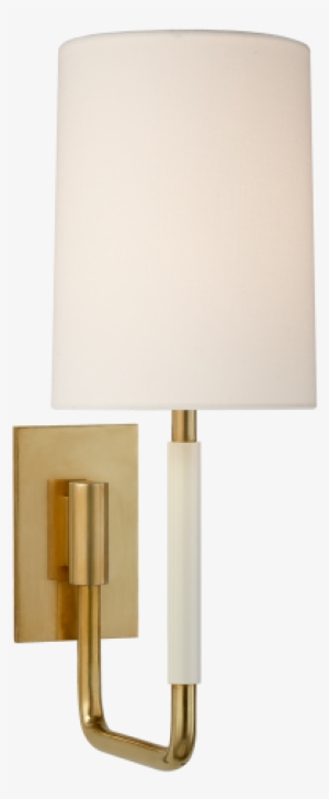 Clout Small Sconce In Soft Brass With Linen Shade - Sconce #1897491