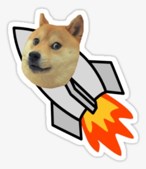 "doge To The Moon " Stickers By Chambers7 - Rocket Launch Clip Art #1898590