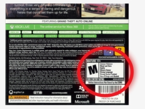 Yea, But The Esrb Warning Explicitly States - Grand Theft Auto V [xbox 360 Game] #1899611