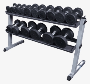 Dumbbell Rack Png - Body Solid Round Rubber Dumbbells #193275