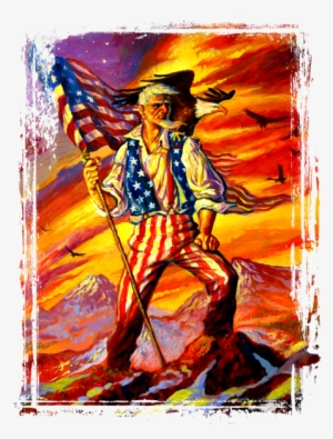 Epic Uncle Sam With Awesome Eagle And Flag T-shirt, #193279