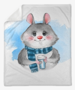 Cute Cartoon Mousel With Coffee Cup - Coffee Cup #193873