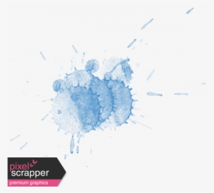 Blue Watercolor Drip Png Black And White Library - Digital Scrapbooking #195367