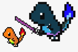 Blue Fire Charmander - Pixel Art Pokemon Charmander #196005