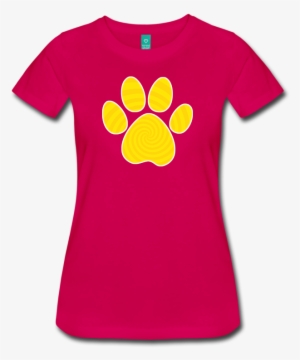 Dog Paw Print, Yellow Spiral T-shirt - T-shirt #197781