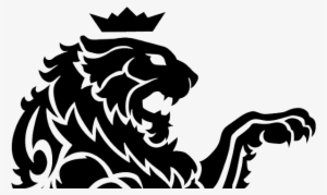 Red Lion Transparent Background In Black Png - Lion Logo Transparent Background #198353