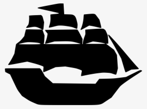 Big Image - Pirate Ship Clipart Black And White #198885