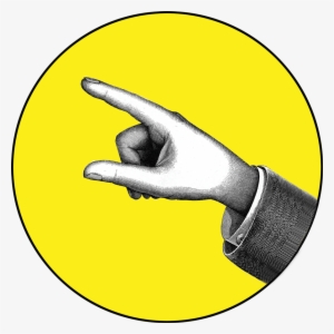 Letterpress Pointing Finger Cropped Yellowback - Sarcasm #199689
