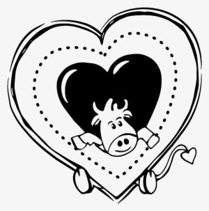 Blanco Y Negro Pintado A Mano En Forma De Corazon Amor - Black #199894