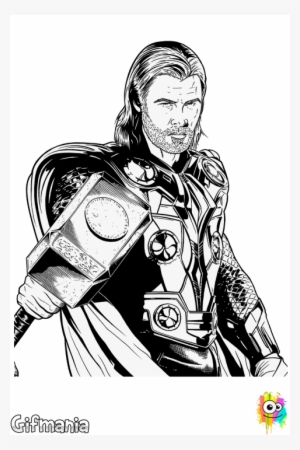 You Can Color Thor In The Dark World - Dibujo Thor Para Colorear #1901521