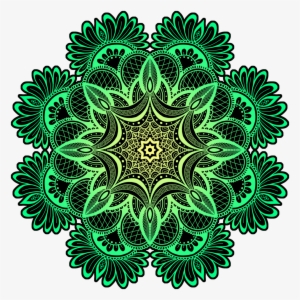 Yellow Green Flower Pattern Circle Hd #1903668