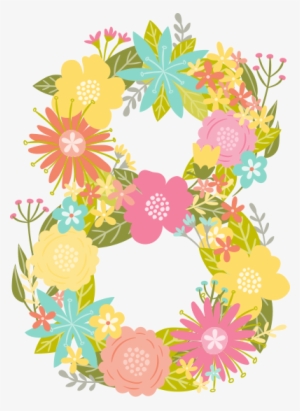 8 Flower - Birthday Invitation For A 8 Year Old #1903700