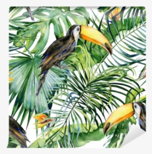 Seamless Watercolor Illustration Of Toucan Bird - Watercolor Illustration Free Jungle #1904386