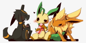 Flareon, Leafeon, And Umbreon Drawn By Shin (aru0921) - Horse #1905341