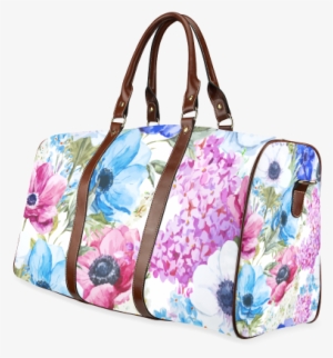 Watercolor Floral Pattern Waterproof Travel Bag/large - Lancheira Térmica Primavera - 20x15x13cm - Dom Gato #1906606