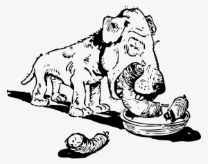Dog Dog Bowl Dog Food - Dog Eating Cat Cartoon #1907028