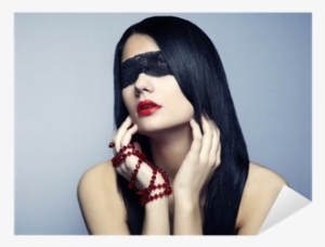 Fashion Portrait Of The Young Woman Blindfold Sticker #1907376 Fashion Portrait Of The Young Woman Blindfold Sticker #1907376