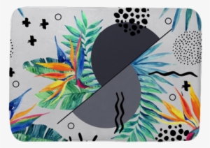 Watercolor Seamless Pattern With Natural Exotic And - Watercolor Painting #1909239