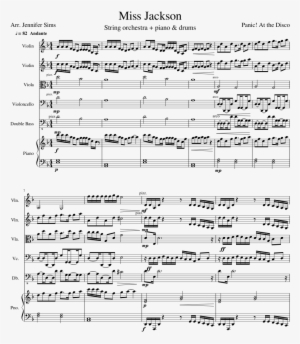 Miss Jackson Sheet Music For Violin Viola Cello Contrabass - Partituras De Piano Para Principiantes #1910969