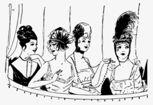 Faces Fashion Feathers Girls Hat Retro Str - Vintage Disco Style Draw #1911395