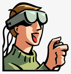 Boy Wearing A Virtual Reality Headset Royalty Free - Virtual Reality Clip Art #1912105