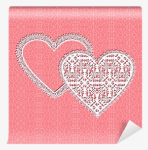 Lace Heart Vector Frame With Floral Pattern On Lace - Lace #1912301