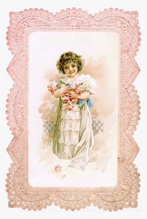 Rose Girl In Pink Lace Frame No 1 Of - Clip Art #1912322