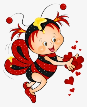Bee Clipart Valentine - Honey Bee Cartoon Love #1912613