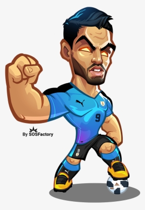 Luis Suarez Caricature Football Soccer, Football Players, - Worldcup Russia 2018 Mascotization #1913249