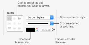 Controls For Styling Cell Borders - Apple Pages Border #1915520