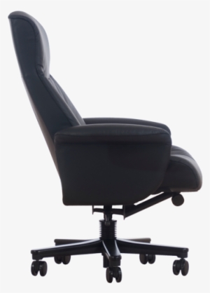 Img Kingston Soho Office Chair In Prime Black Leather - Chair To The Side Png #1917077