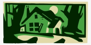 House In The Woods At Night Svg Clip Arts 600 X 299 #1918690