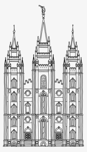 Temple Clipart Outline - Lds Temple Black And White Clipart - Free ...