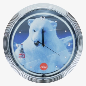 Coca-cola Neon Polar Bear Clock - Coca-cola Polar Bear Neon Wall Clock #1922172