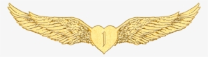 The Winged Heart Emblazoned With The Number One Represents - Wing Gold Transparent Heart #1922550