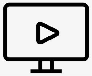 Multimedia Play Button Symbol On Monitor Screen Vector - Screen Symbol #1923236
