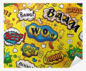 Comic Speech Bubbles Seamless Pattern With Yellow Background #1923240