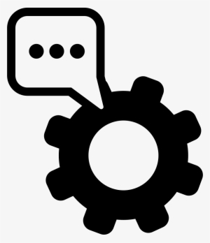 Text Settings Symbol Of A Cogwheel With A Speech Bubble - Icon Settings Cartoon Png #1923620