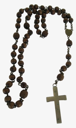 Vintage Ebony France Wooden Clip Royalty Free Library - Rosary Png Transparent #1923782