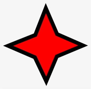 Open - Red Four Pointed Star #1925616