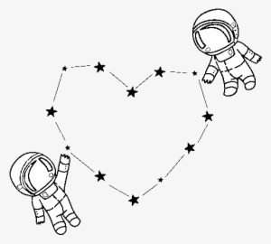 Dibujo De Amor En El Espacio Para Colorear - Dibujos De Dos Astronautas #1926329