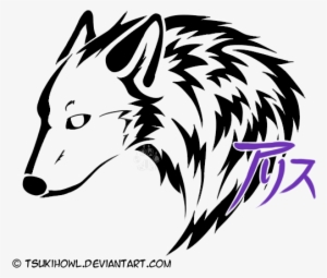 Wolf With Katakana By - Tribal Wolf Head Transparent Png #1927798
