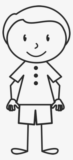 Clean Cut Boy In Stamp Stick Figure - Stick Figure Girl Ponytail #1929374