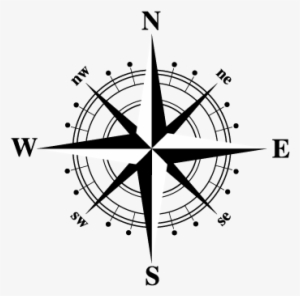 Nautical Compass Png Graphic - Black And White Compass #1929469