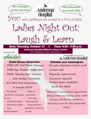 Join Us For Ladies Night Out At Anderson Hospital Billhartz - Shell Federal Credit Union #1929644