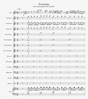Everytime Sheet Music 1 Of 15 Pages - Clarinet Descendants Songs #1929667